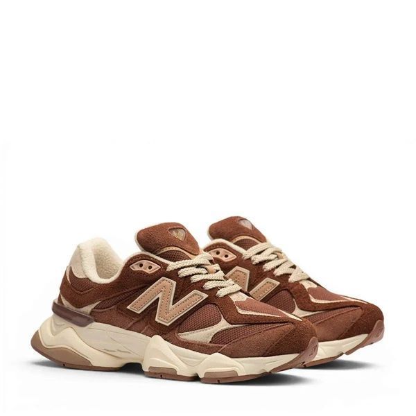 Жіночі кросівки New Balance 9060 Brown стильні кросівки з натуральної замші 9060 фото